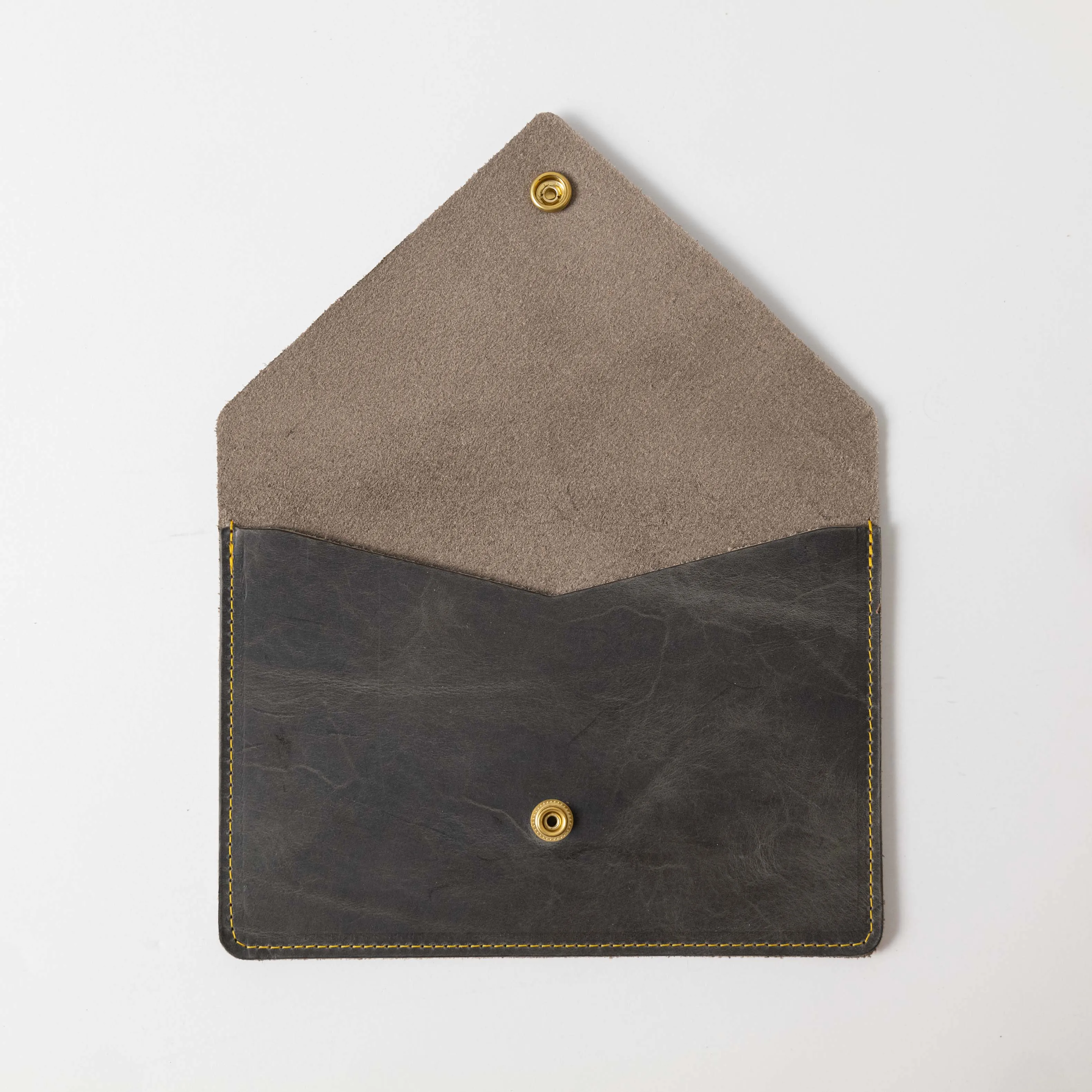 Grey Sky Leather Clutch