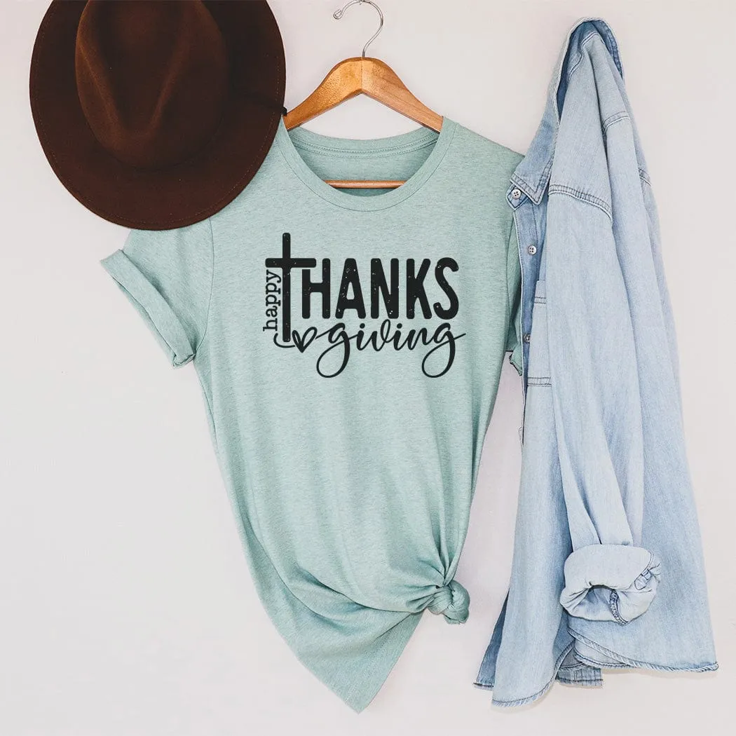 Happy Thanksgiving Fall Graphic T-Shirt - FA307