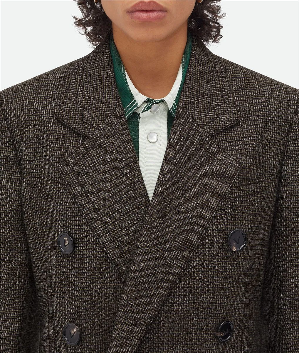 HOUNDSTOOTH WOOL JACKET WITH LABEL