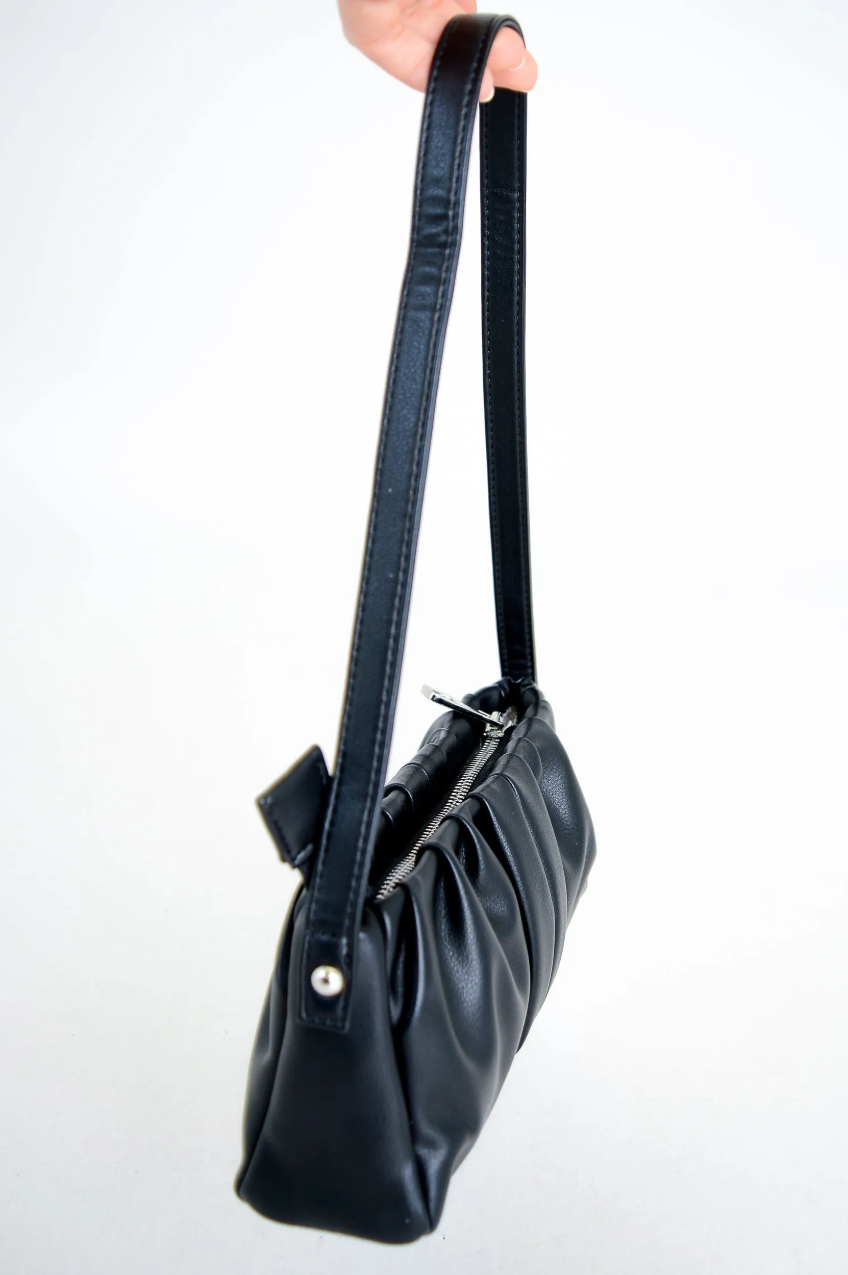 Janette Handbag, Black, Leather