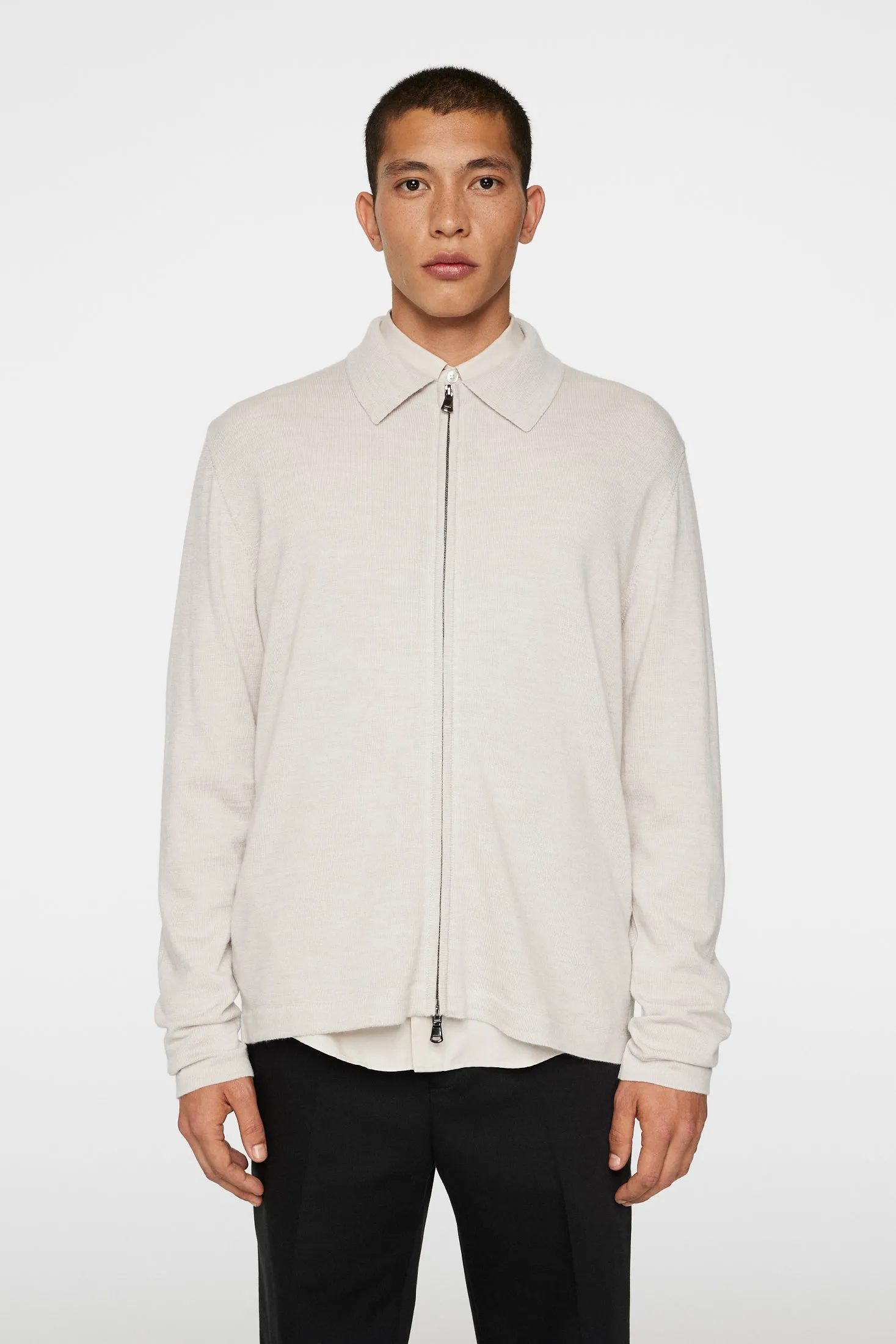 Kaleb Merino Wool Zip Cardigan