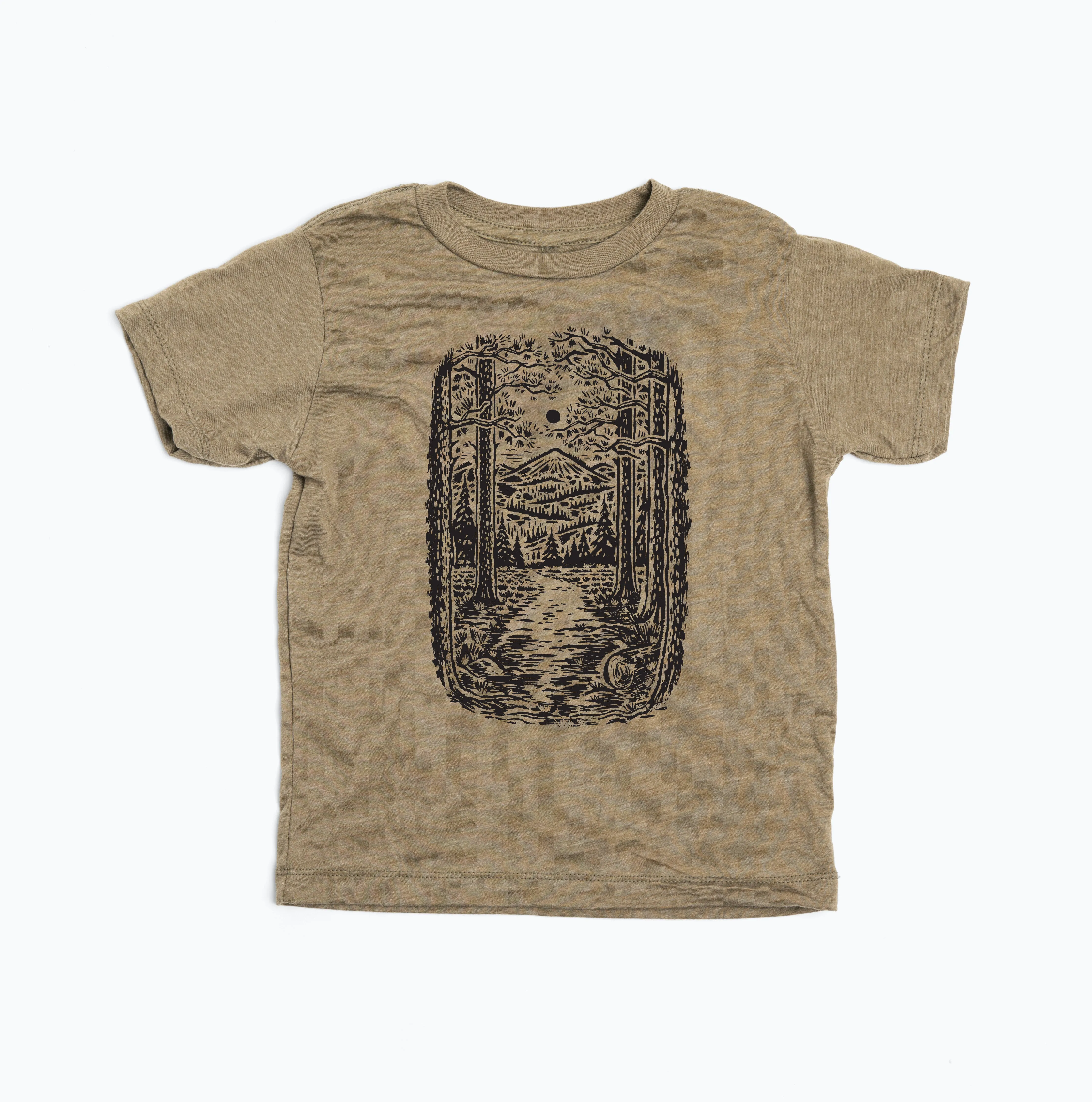 Kids Trail Tee-Olive