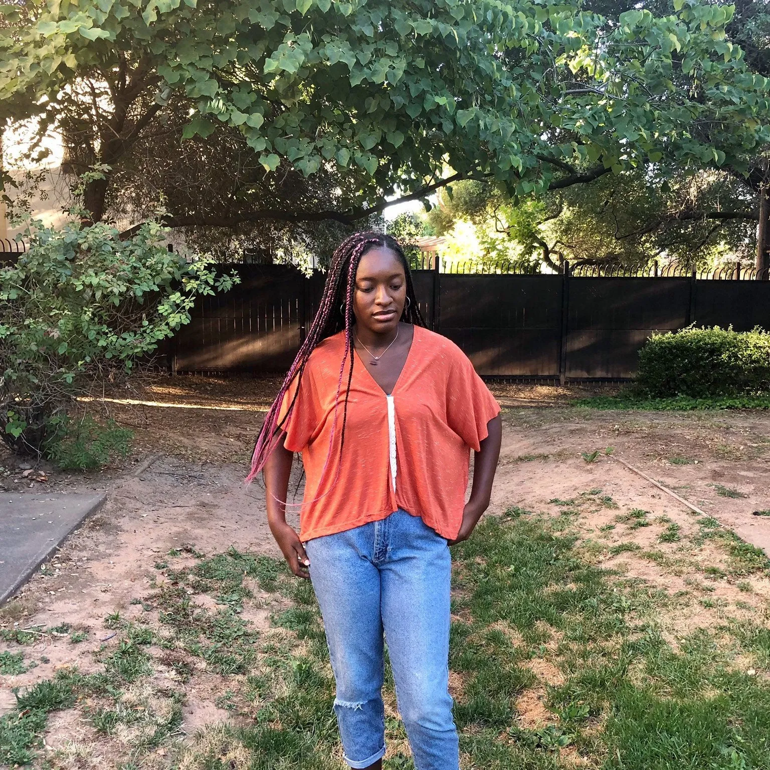 Knit Halter Top in Rust Orange - knit Crop Top