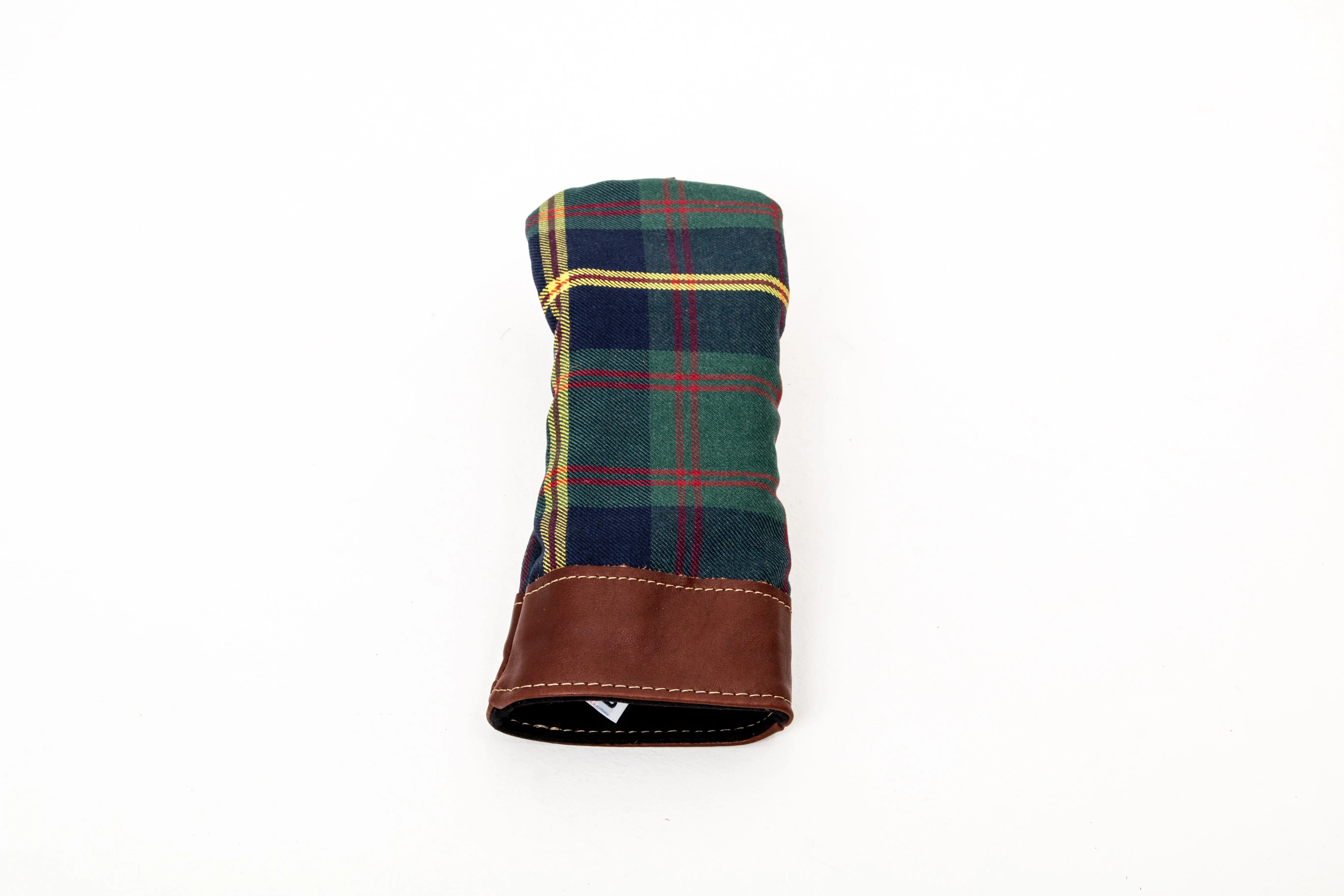 Leather and Wool Tartan Head Cover