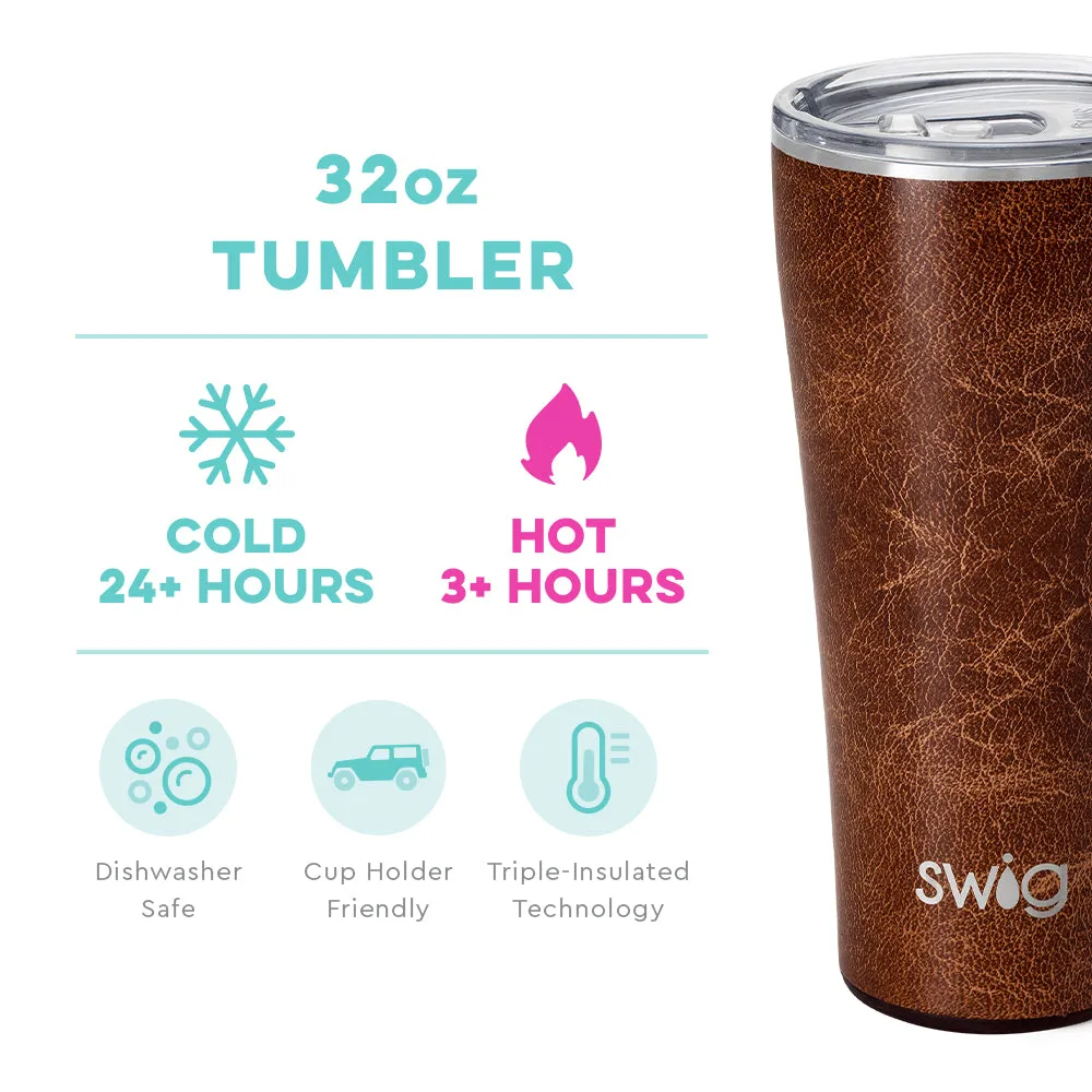 LEATHER   SWIG Tumbler : (32oz)