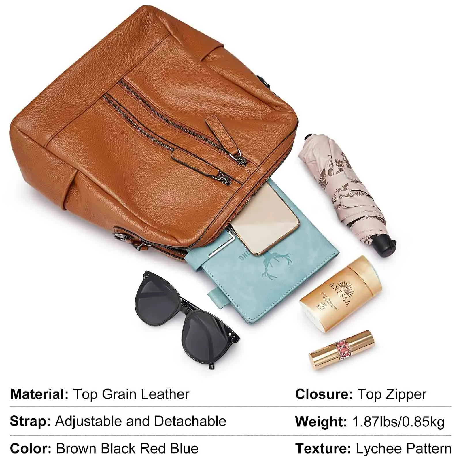 Medium Genuine Leather Backpack