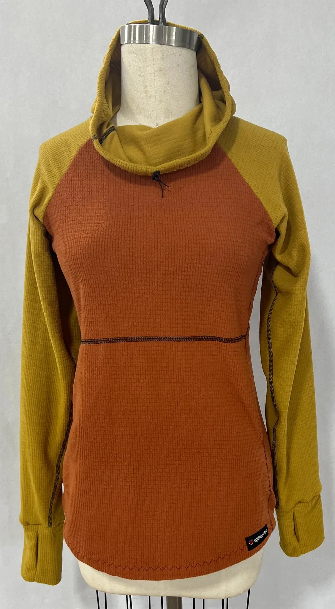 Men's Hoodie - Terracotta w/ Mustard sleeves & hood