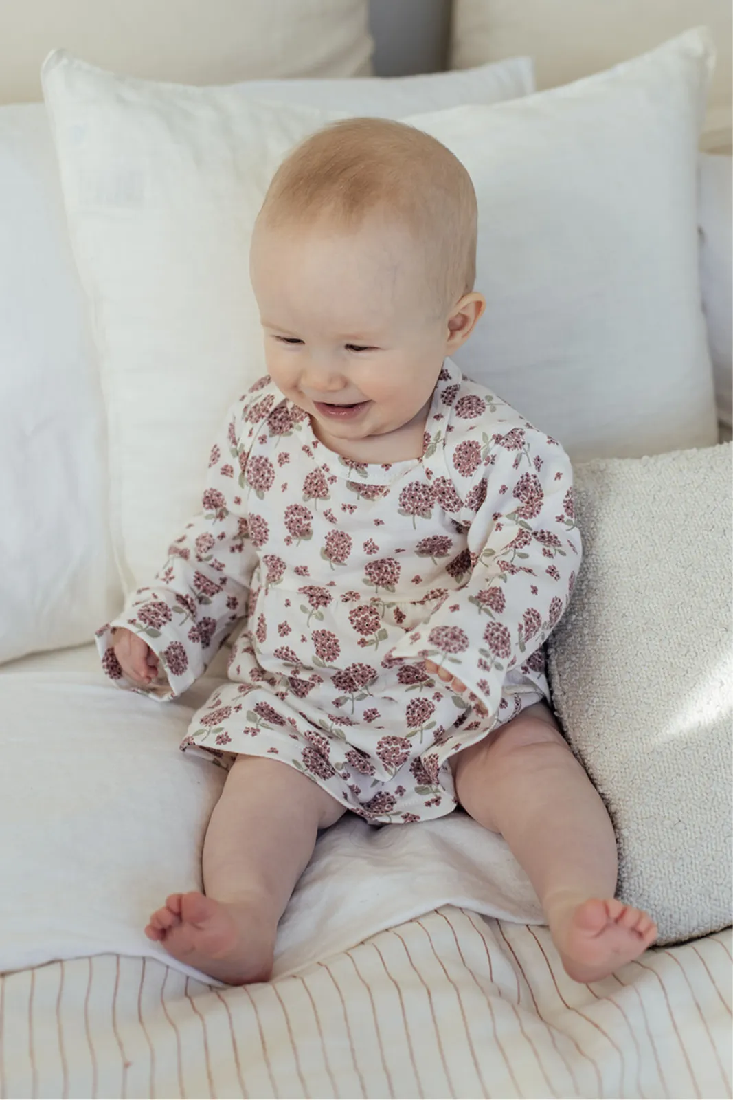 Merino Wool Baby Dress - Hydrangea