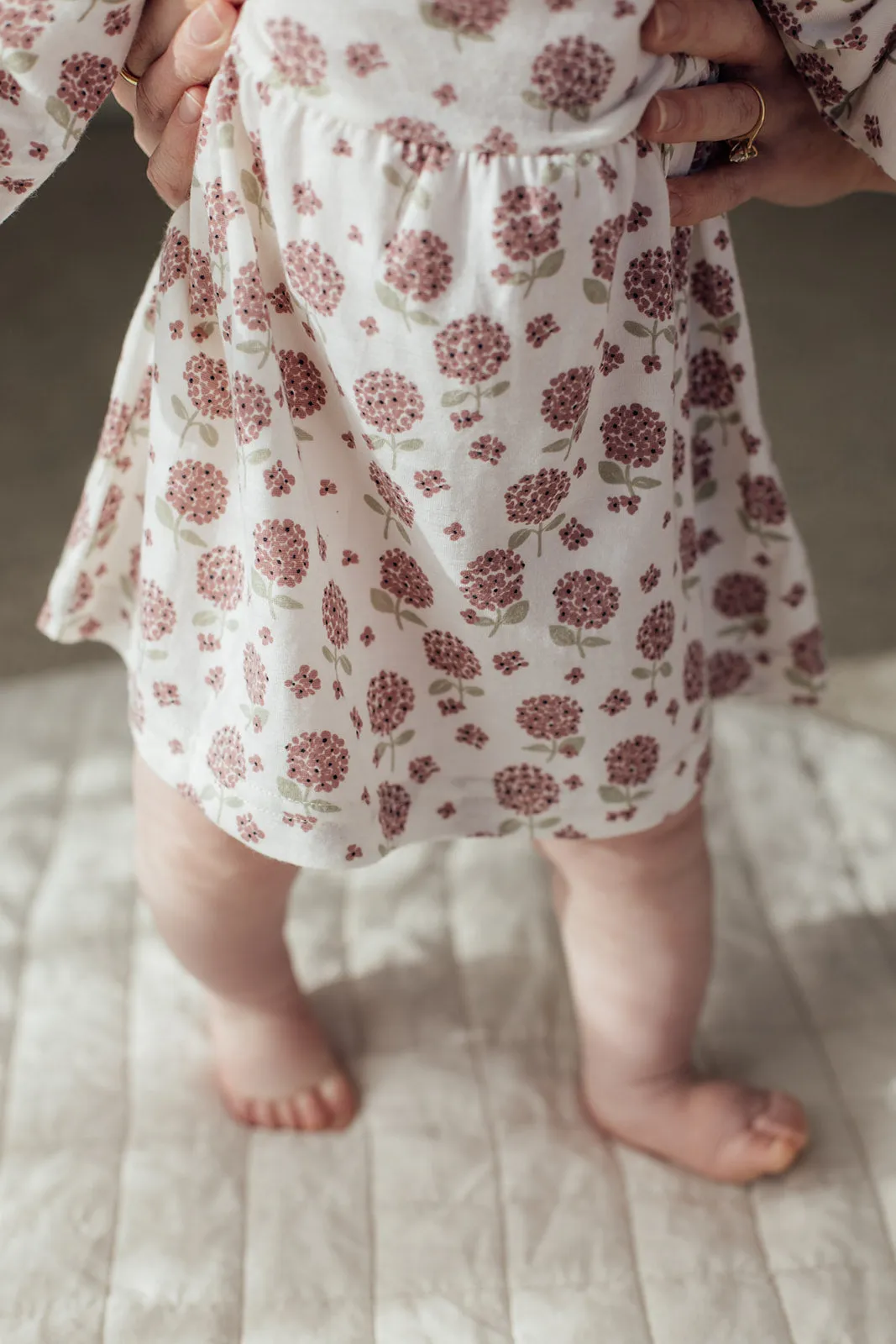 Merino Wool Baby Dress - Hydrangea