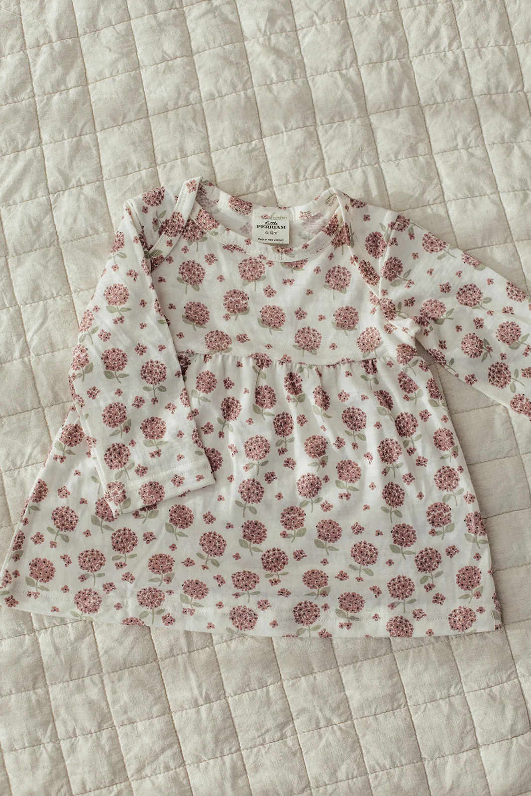 Merino Wool Baby Dress - Hydrangea