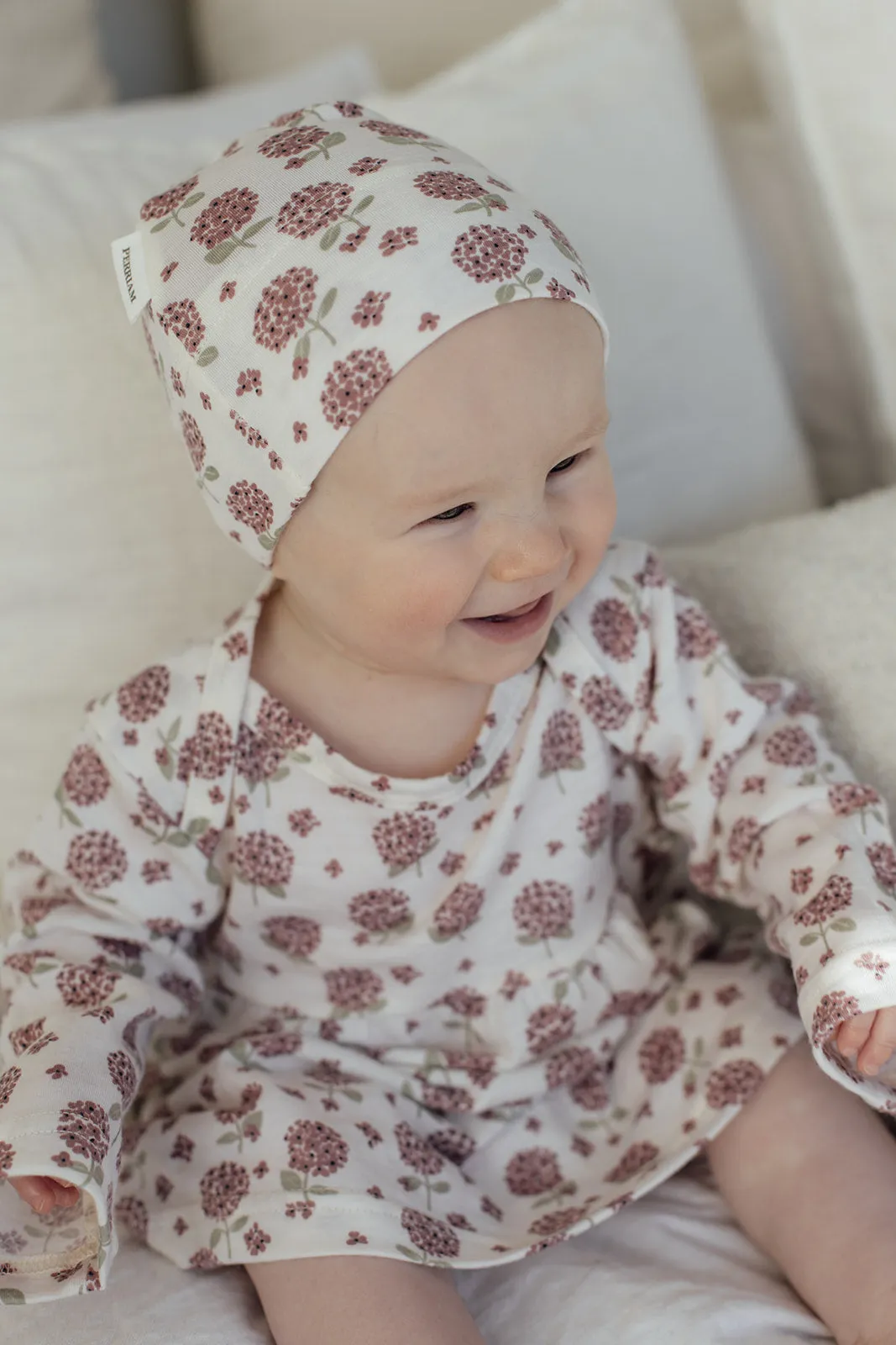 Merino Wool Baby Dress - Hydrangea