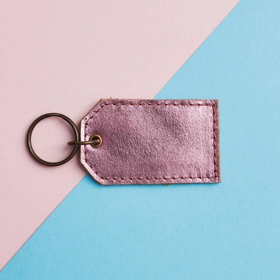 Metallic Leather Key Ring