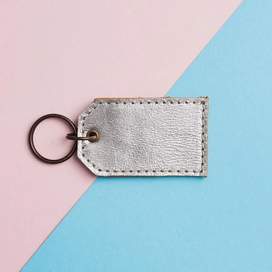 Metallic Leather Key Ring