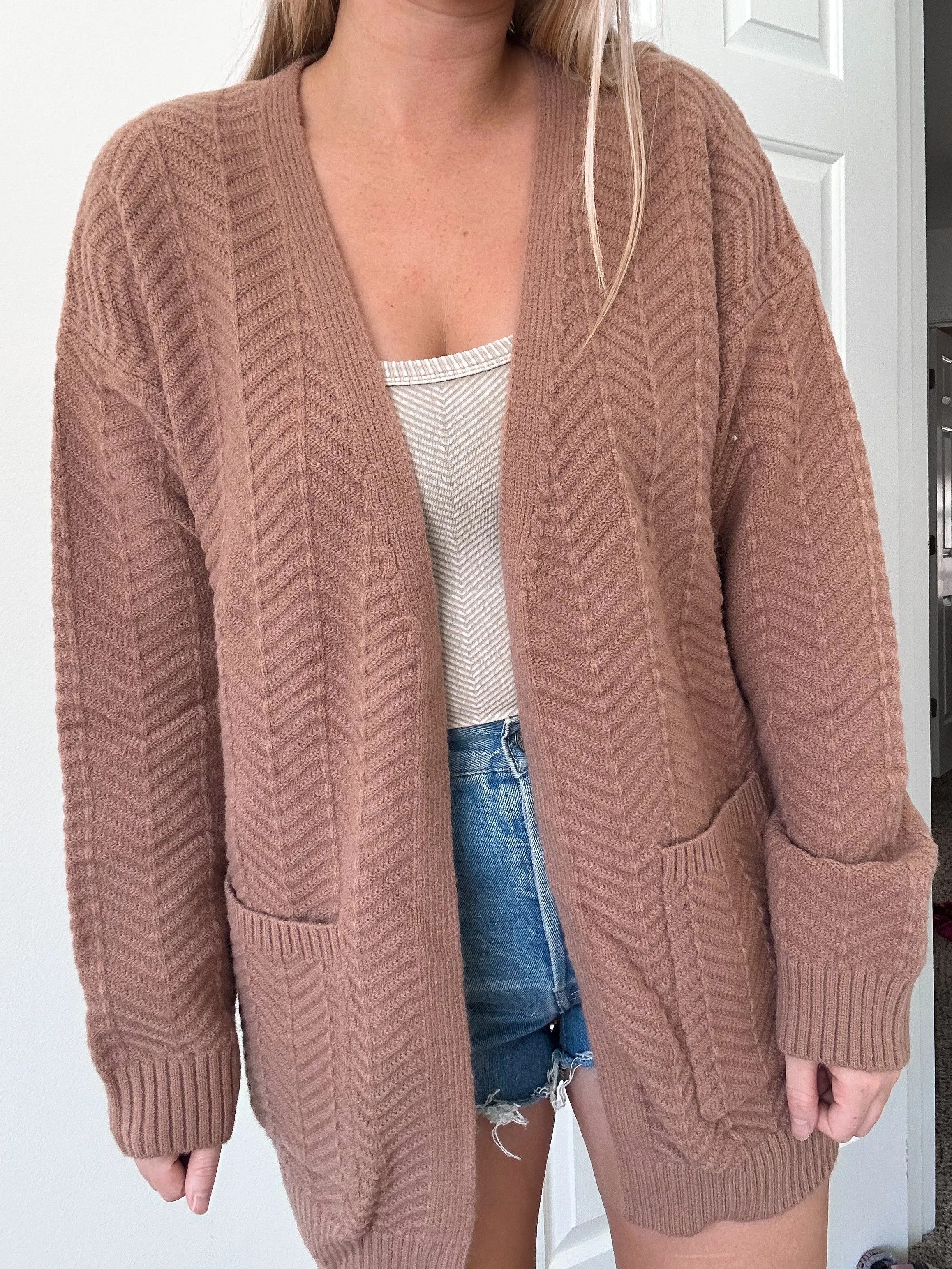 Neutral Chevron Cardigan