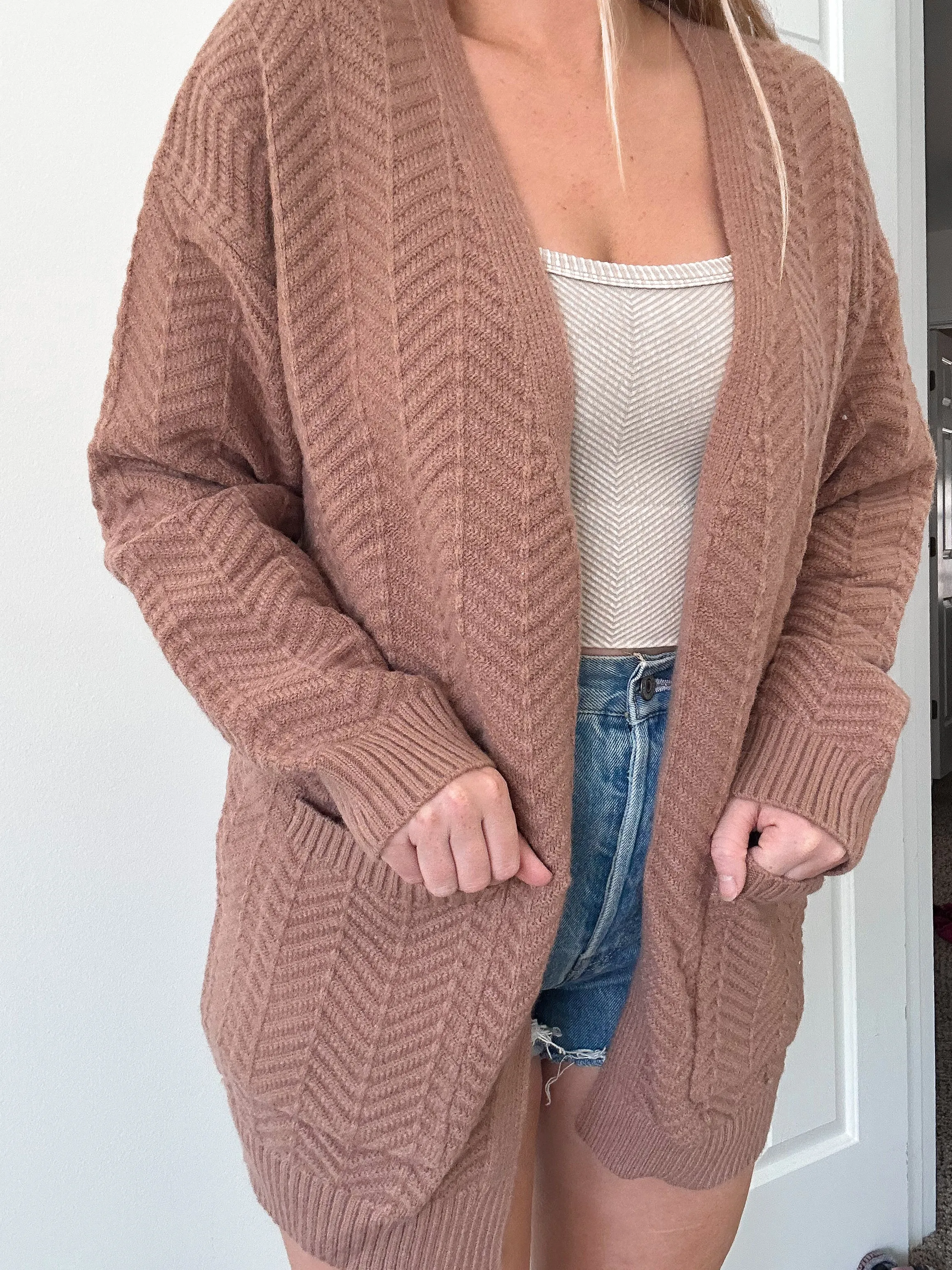 Neutral Chevron Cardigan