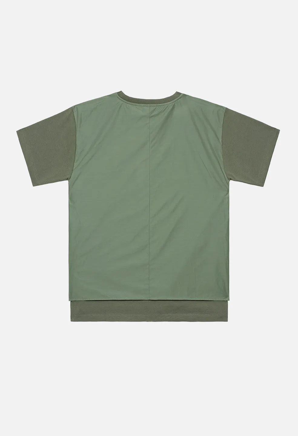 Nylon Panel Tee / Olive