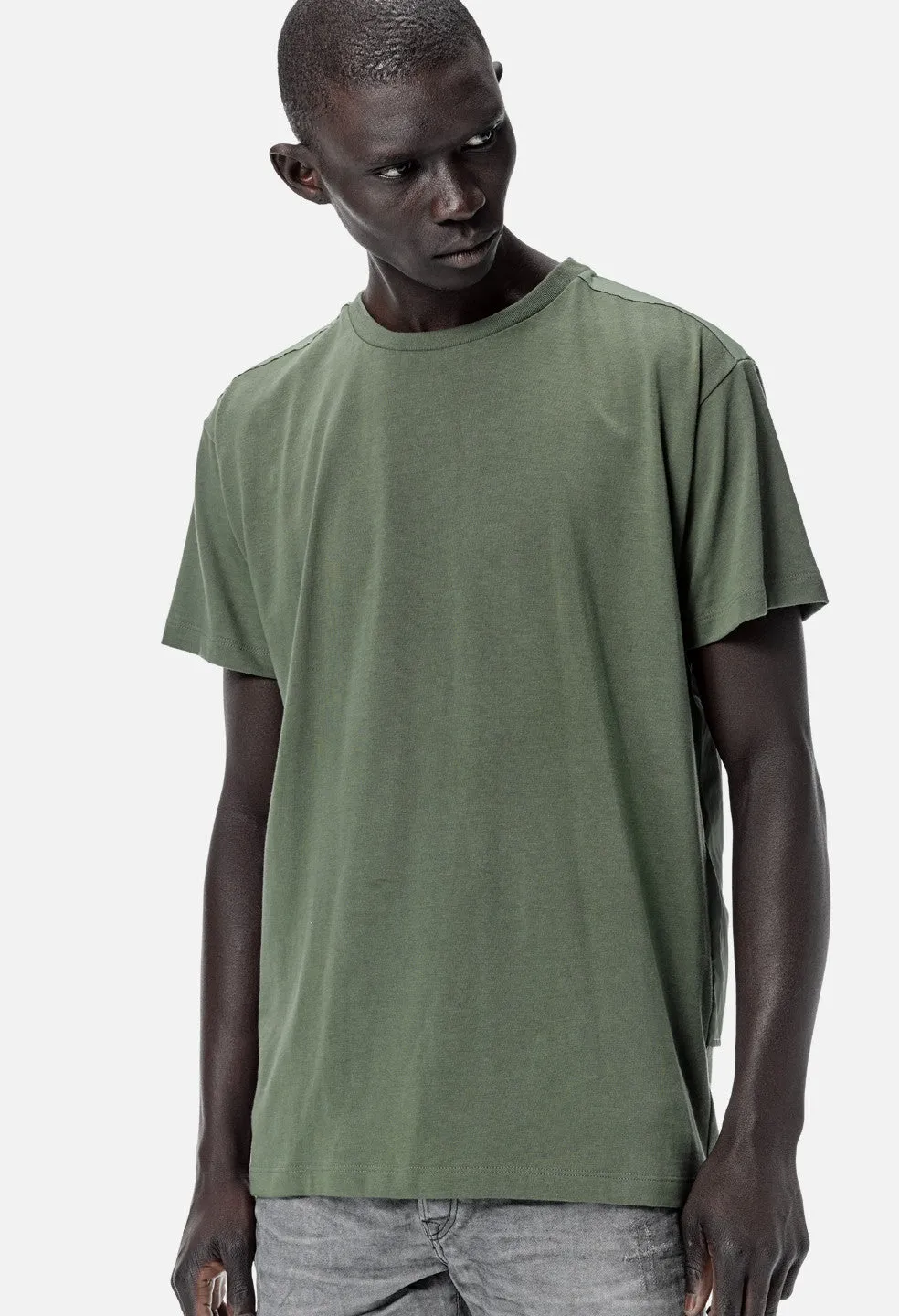 Nylon Panel Tee / Olive