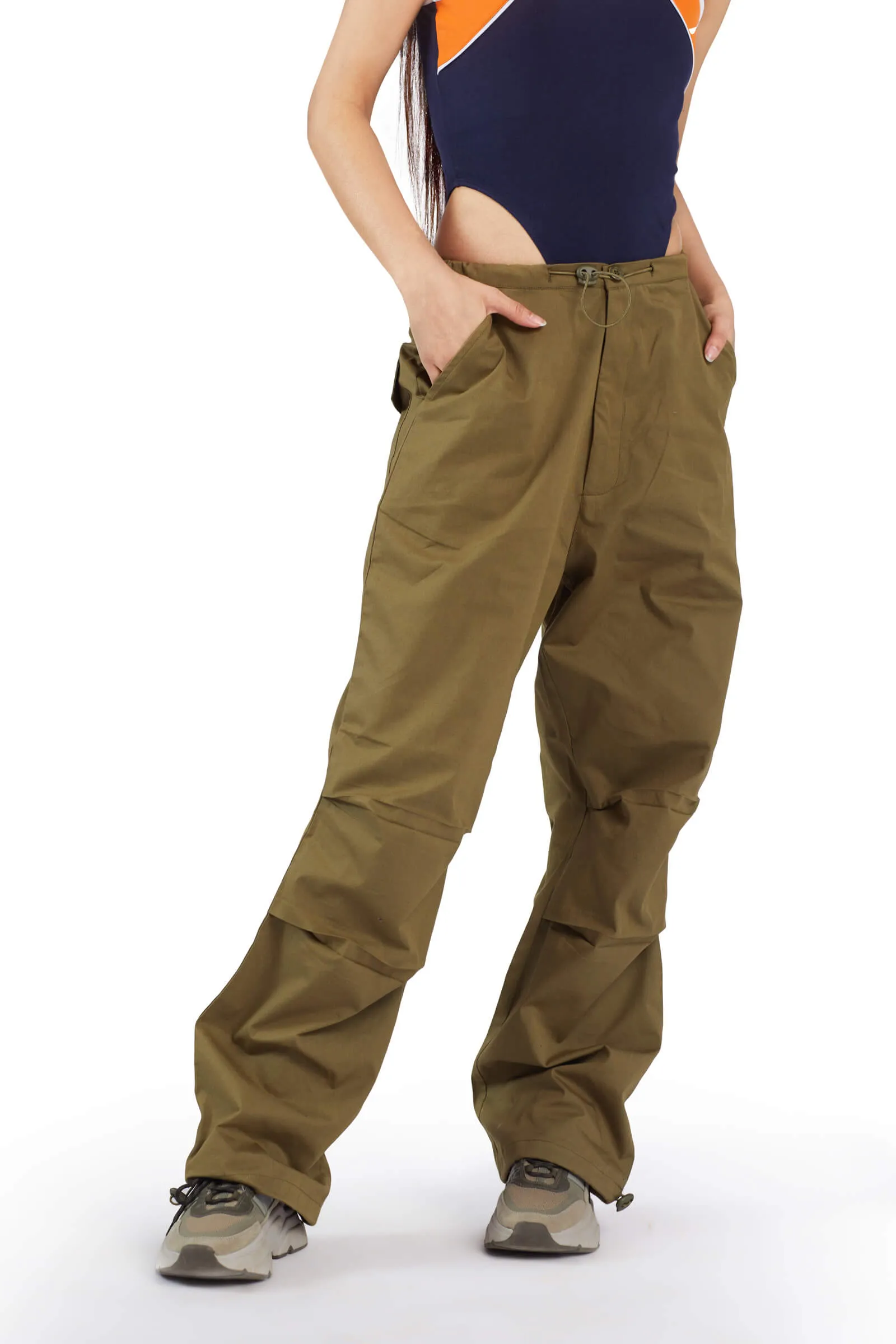 Olive Parachute Pants