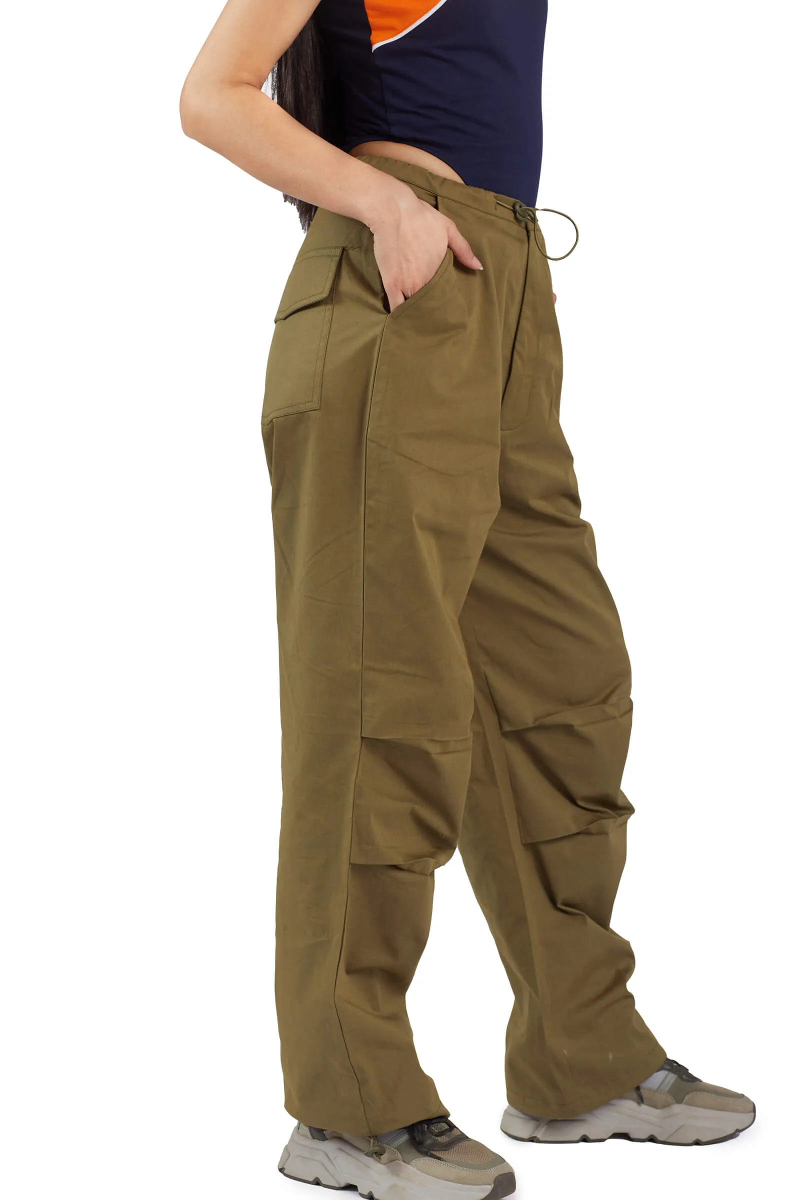 Olive Parachute Pants