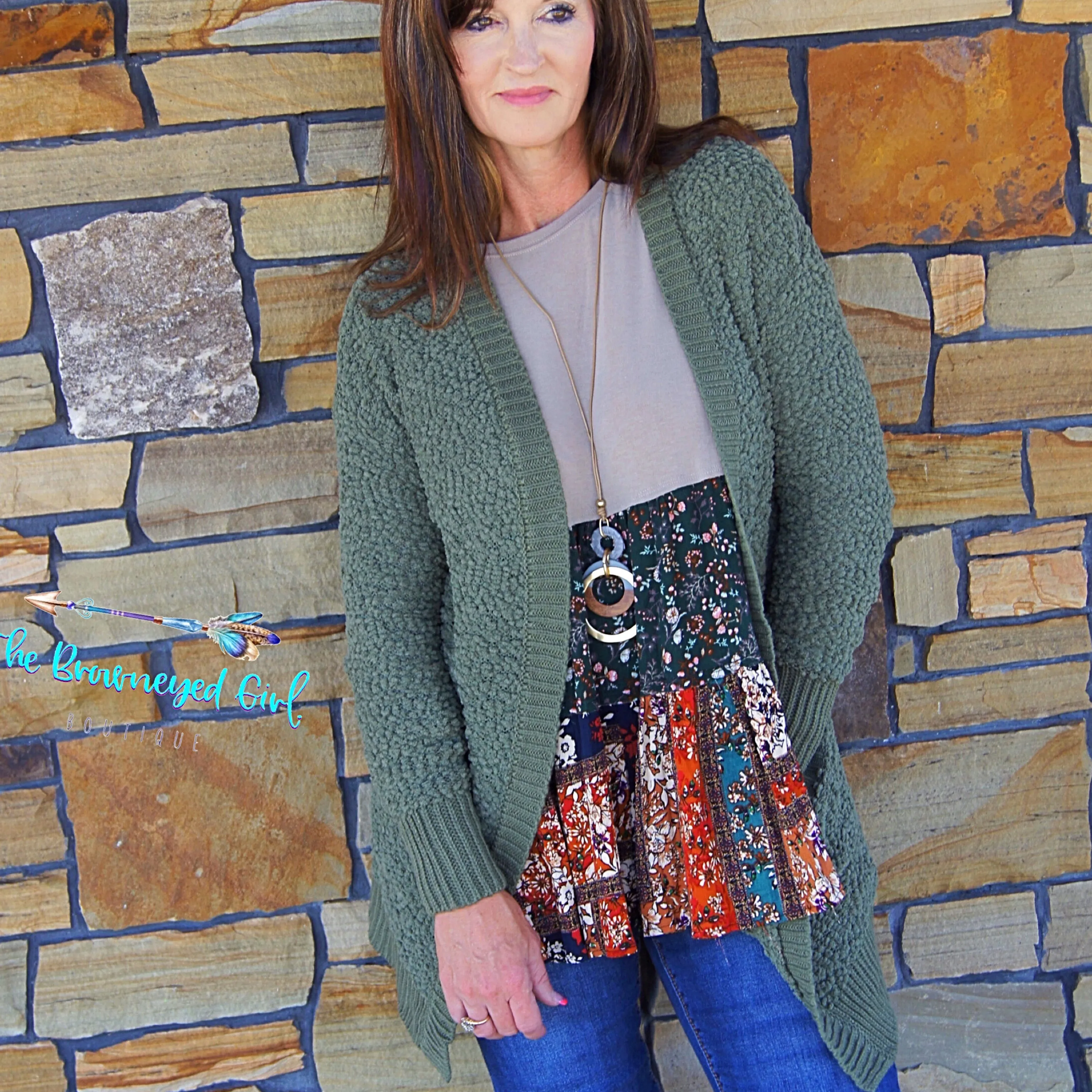 Olive PopCorn Cardigan