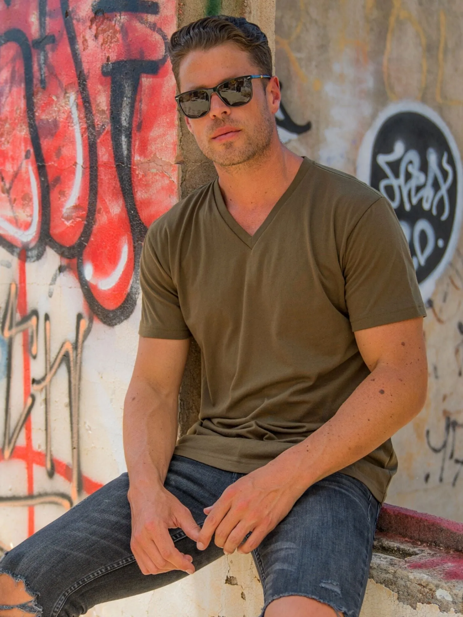 Olive V-Neck