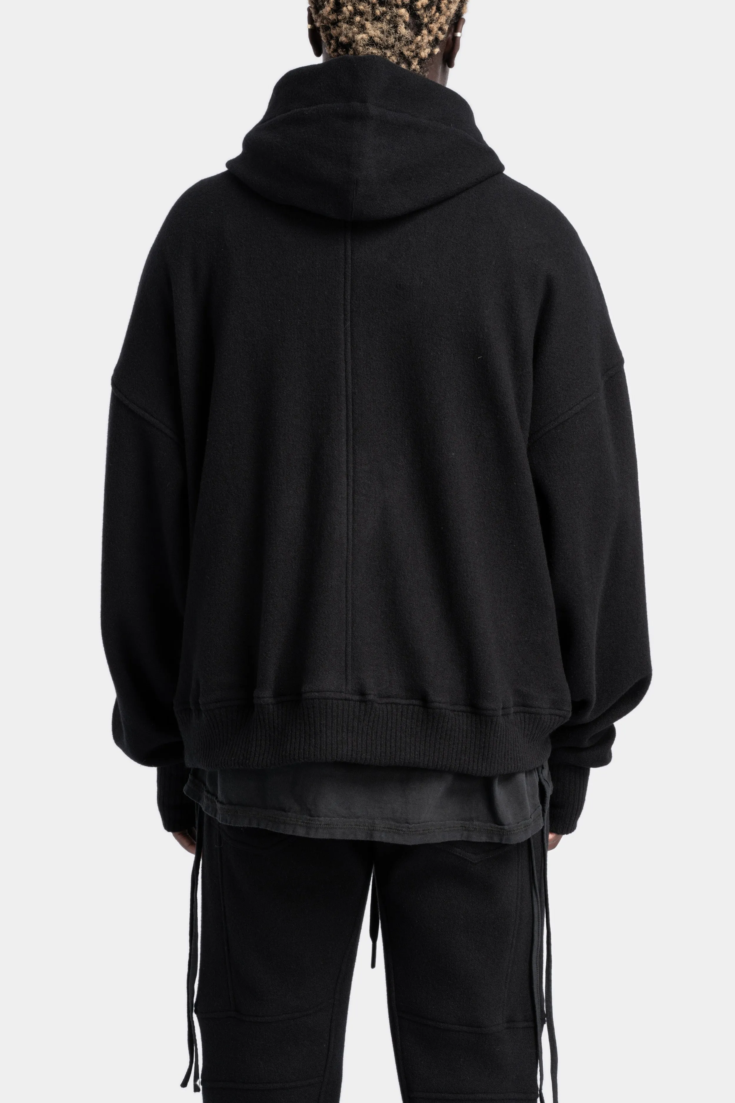 Oversized zip up wool hoodie