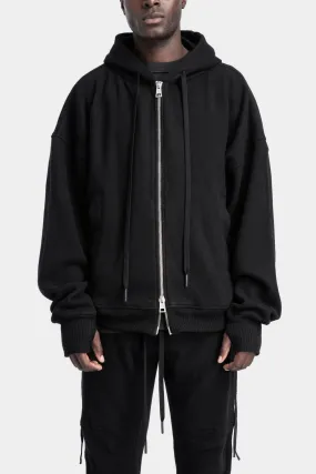 Oversized zip up wool hoodie