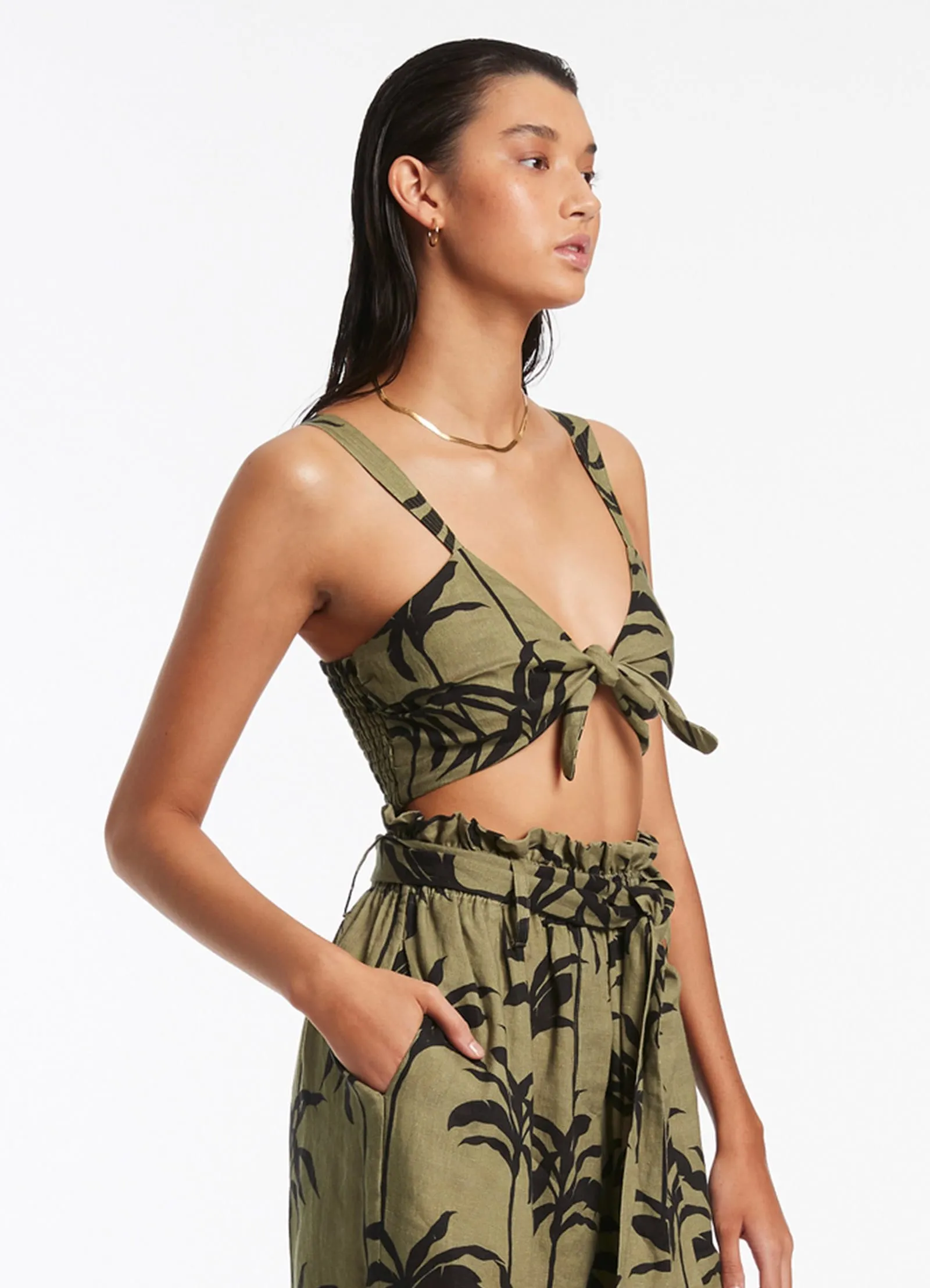 Palme Tie Top - Olive