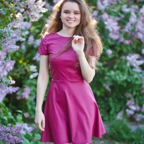 Pink Leather Dress - Beatrice