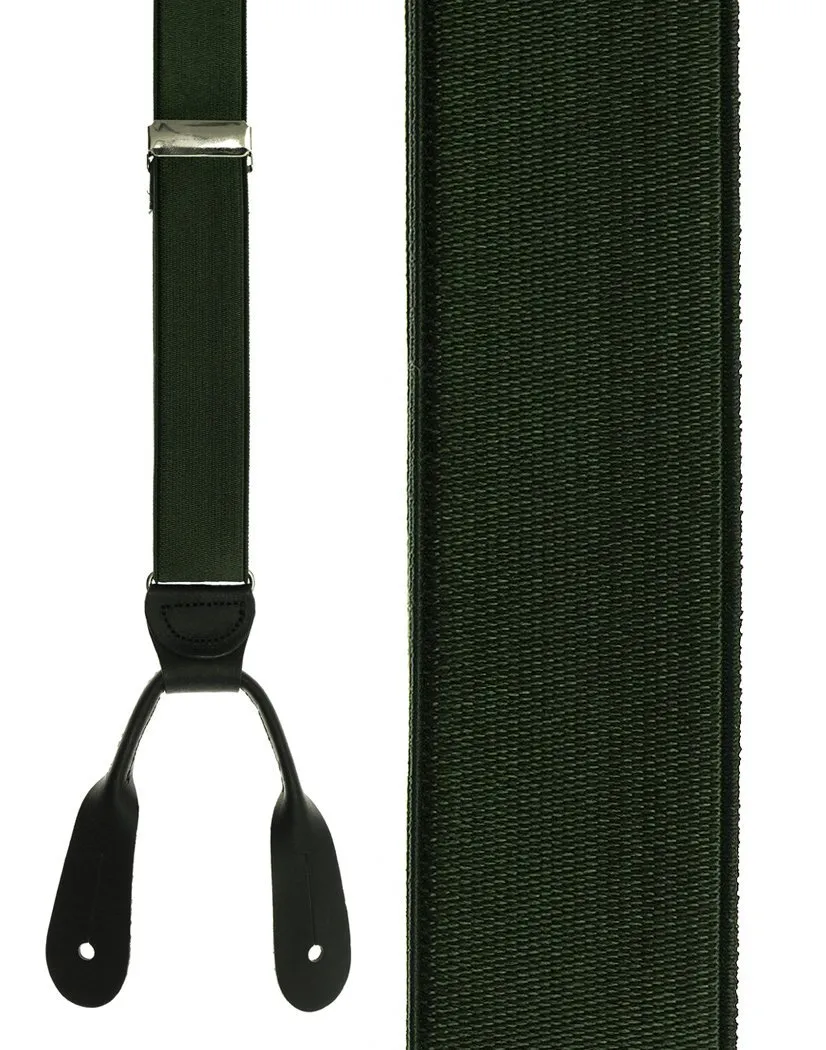 "French Satin" Hunter Green Suspenders