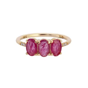 Ruby Olive Equilibrium Ring