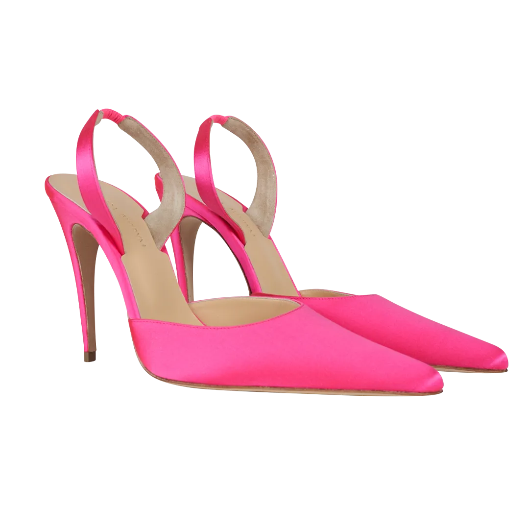 Satin Fuxia Pump