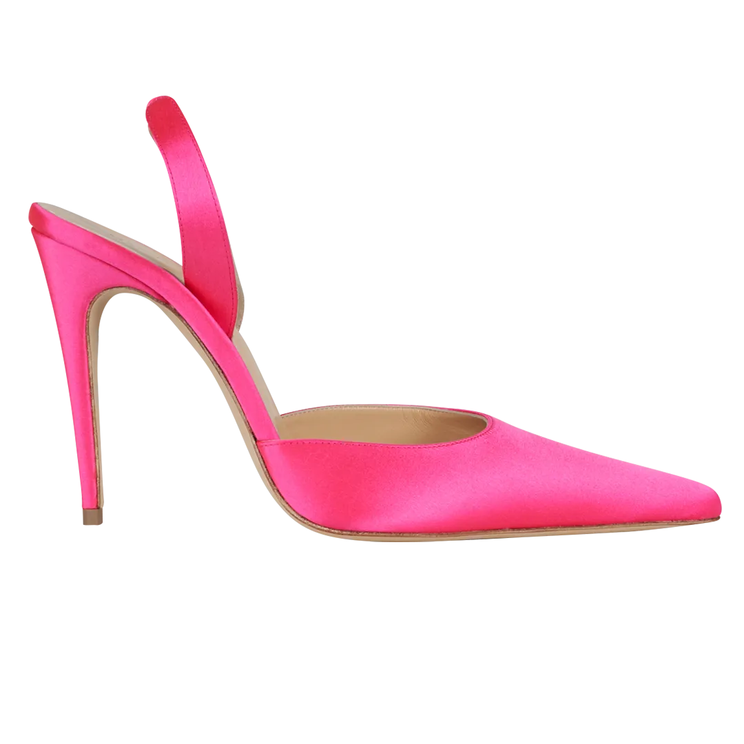 Satin Fuxia Pump