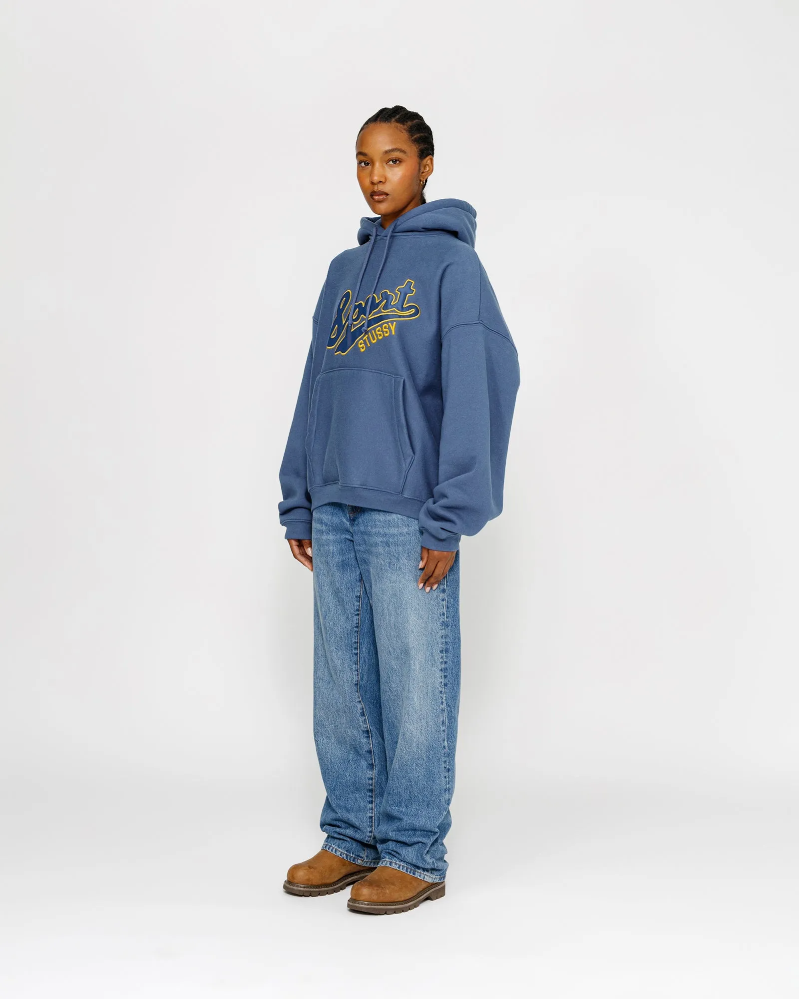 SATIN PATCH OVERSIZED HOODIE