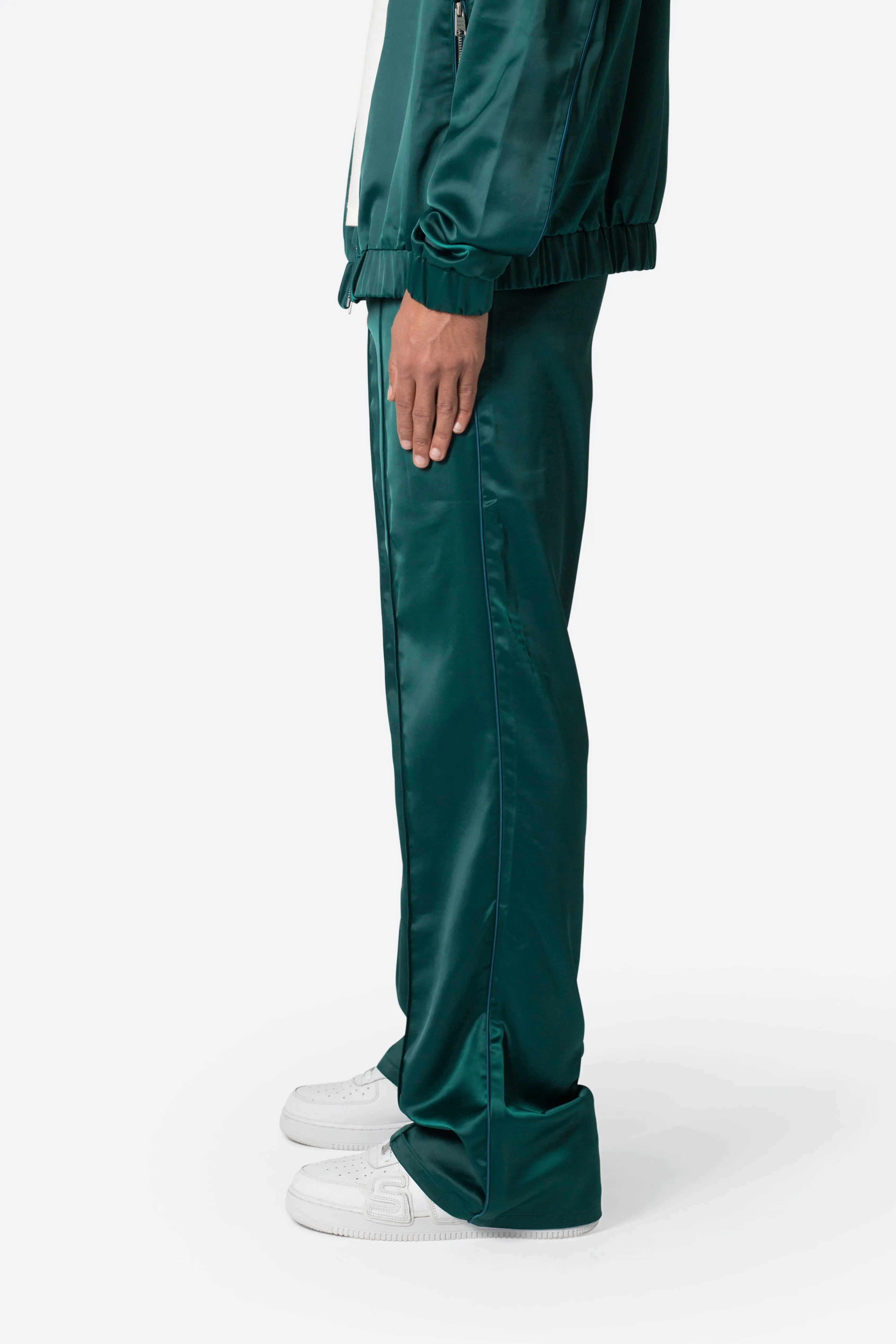 Satin Stacked Pants - Green