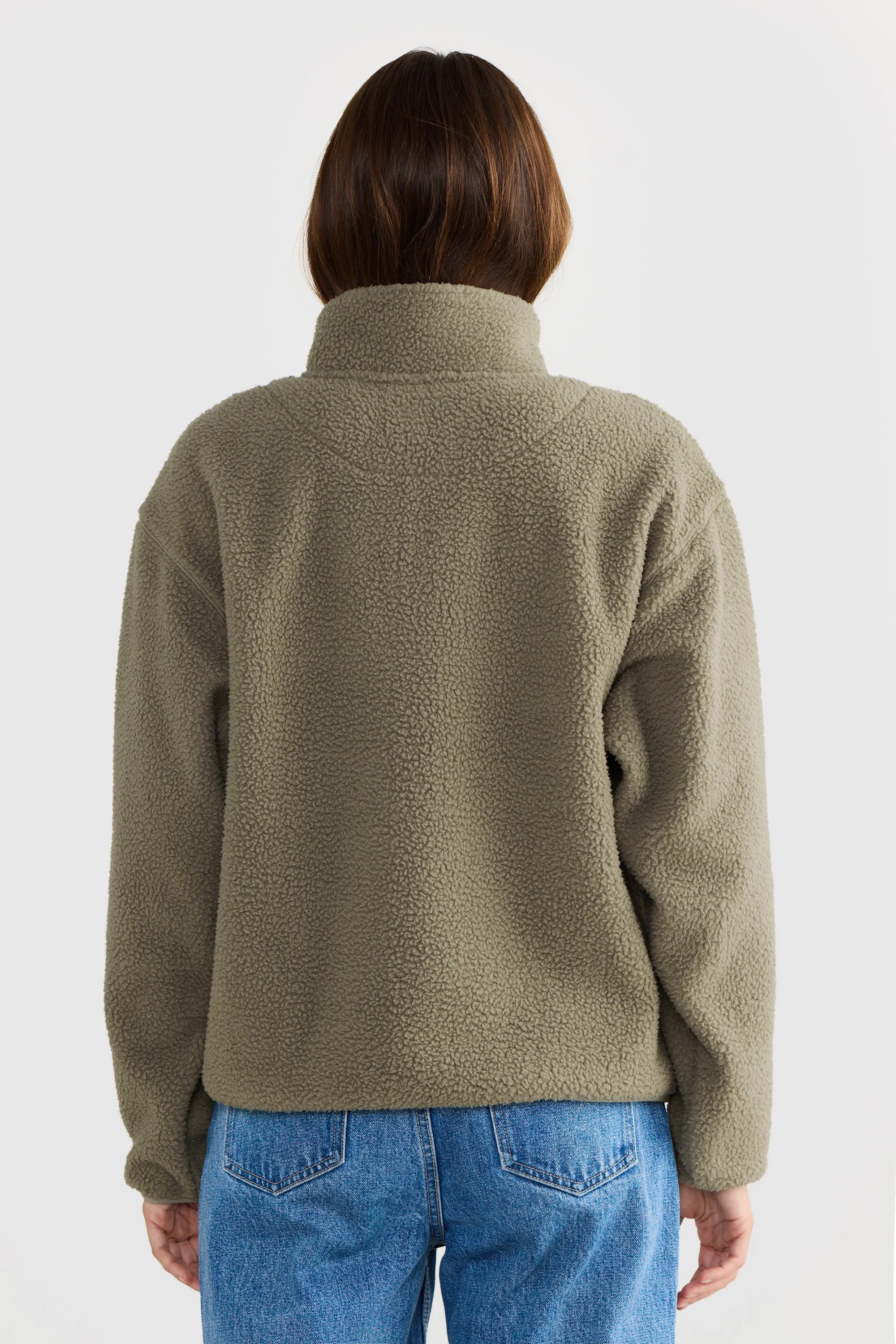 Sherpa Fleece Quarter Zip Moss