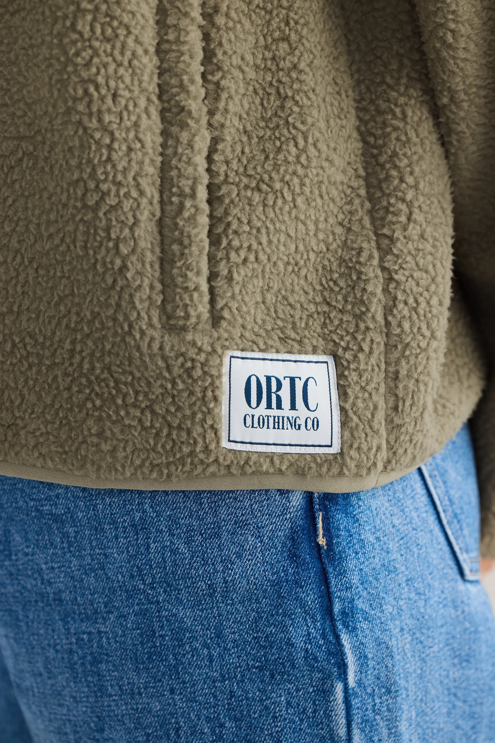 Sherpa Fleece Quarter Zip Moss