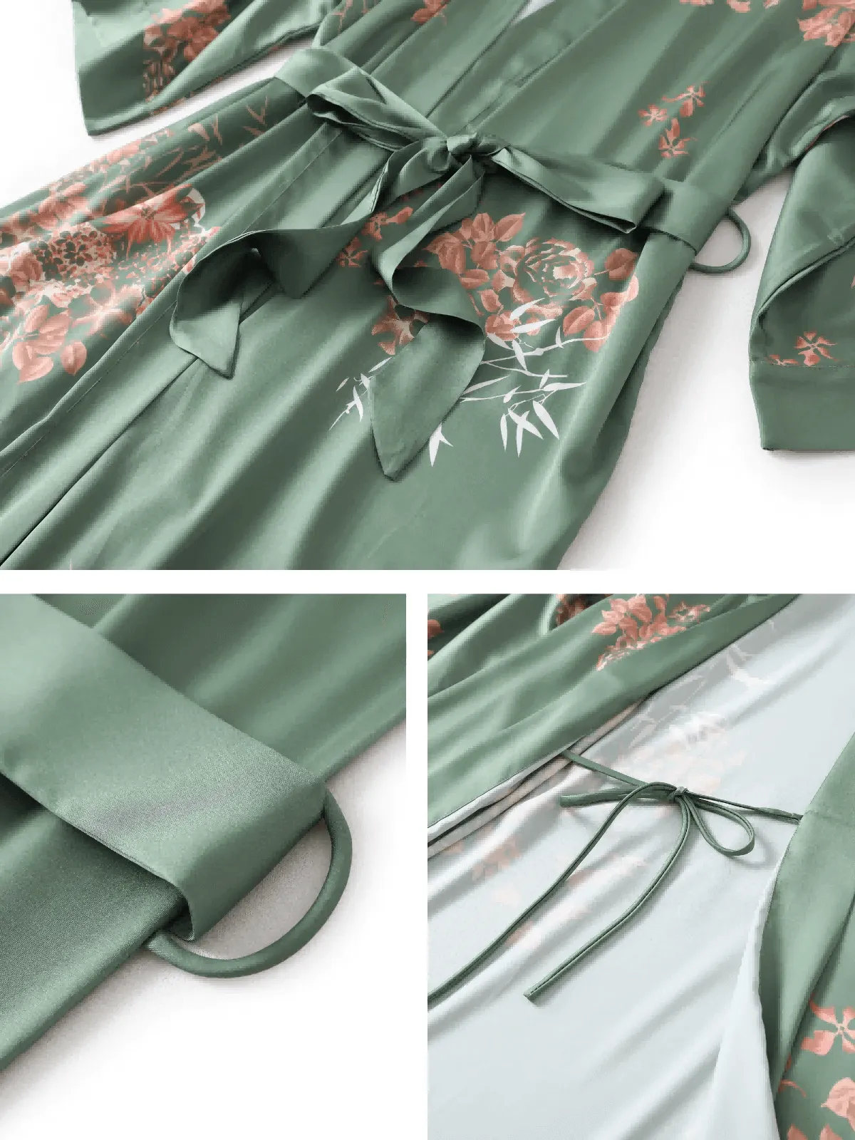 Short Kimono Robe Olive