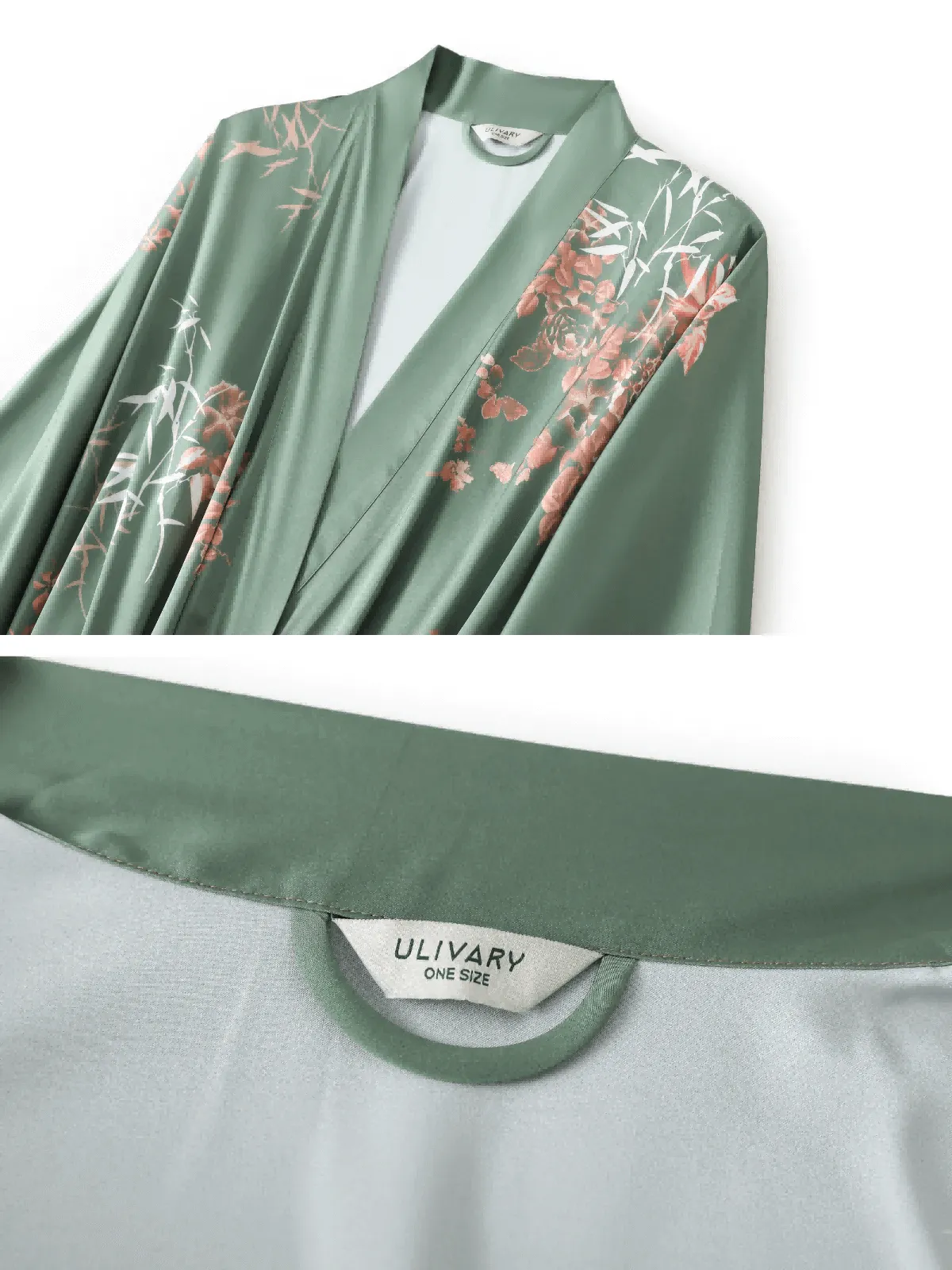 Short Kimono Robe Olive