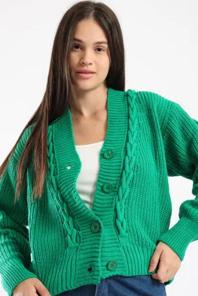 SNUGGLE KNIT CARDIGAN - GREEN