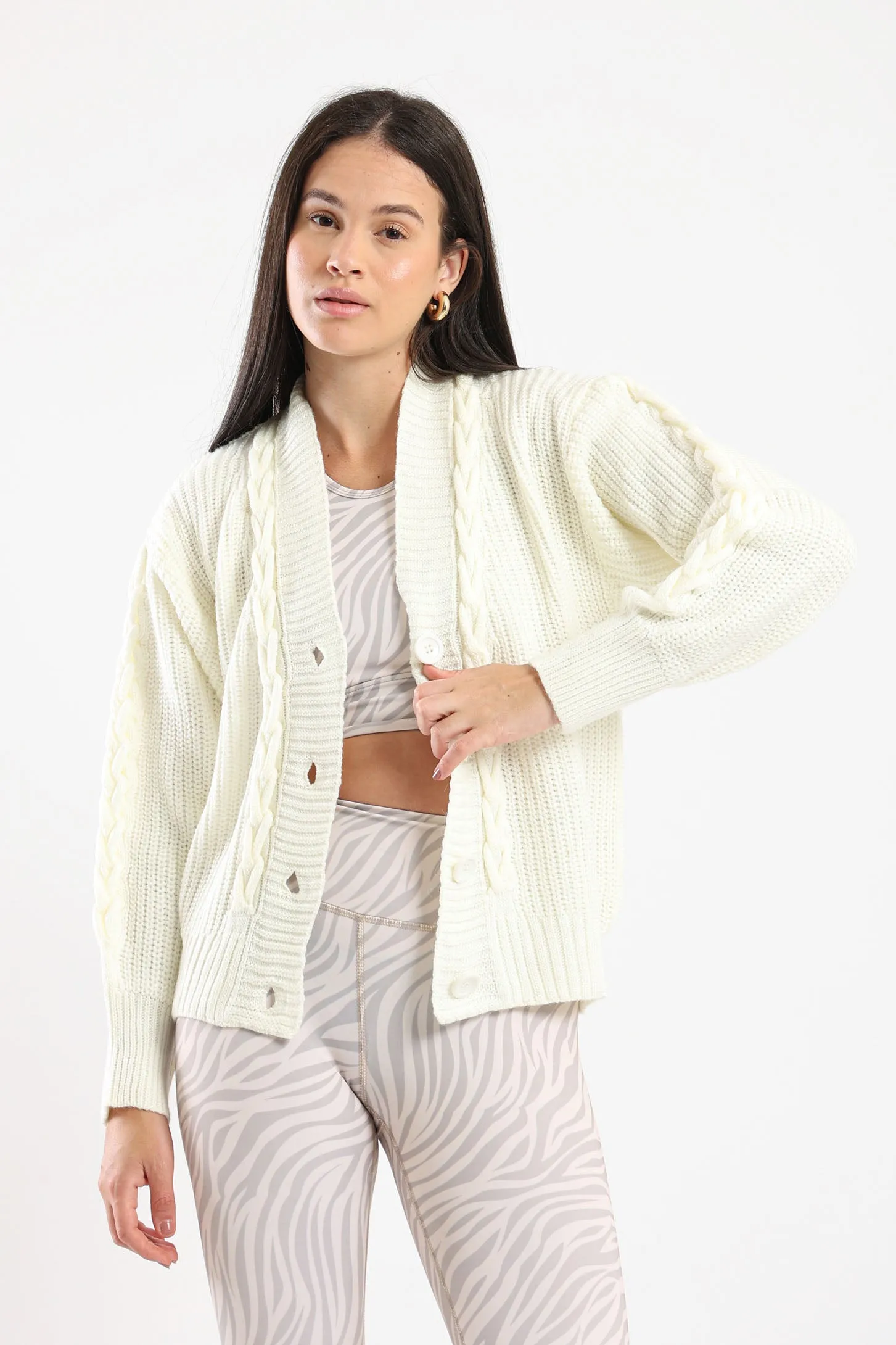 SNUGGLE KNIT CARDIGAN - IVORY