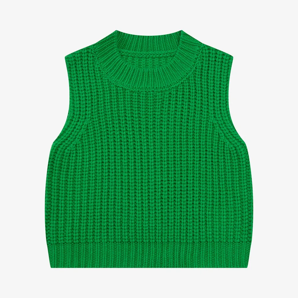 Solid Color Knit Vest