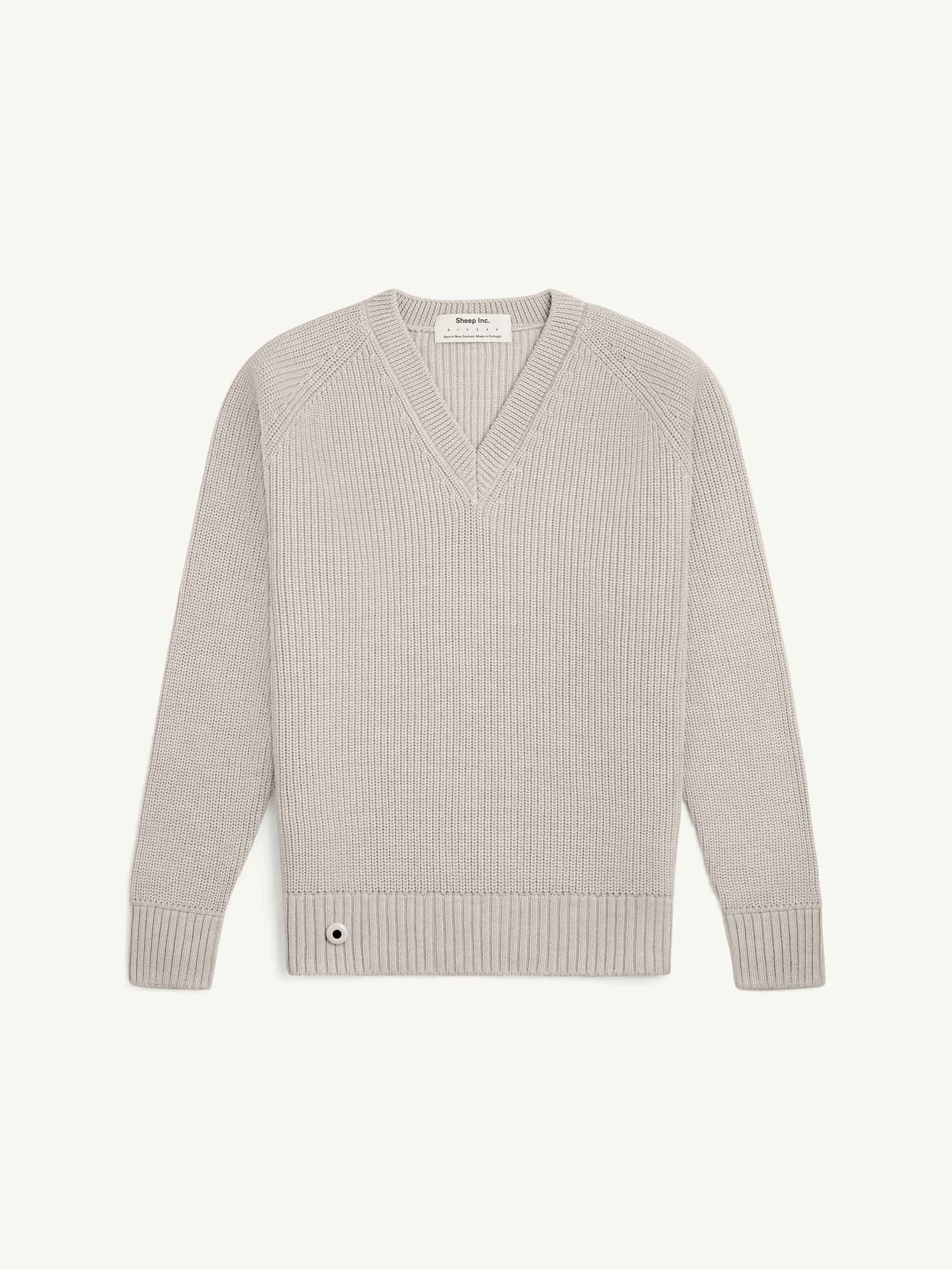 The V-Neck - Wool White