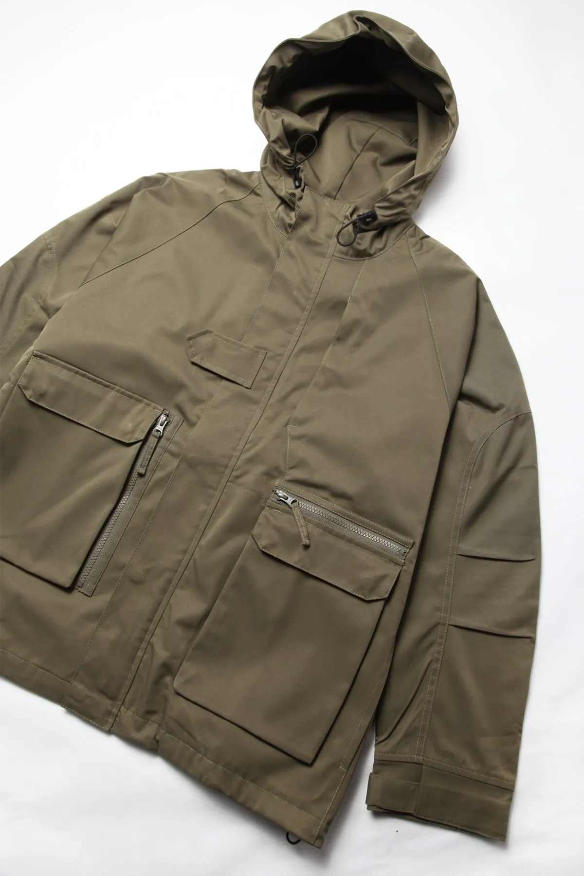 TRS Multi-Pocket Olive Green Parka Jacket for Men