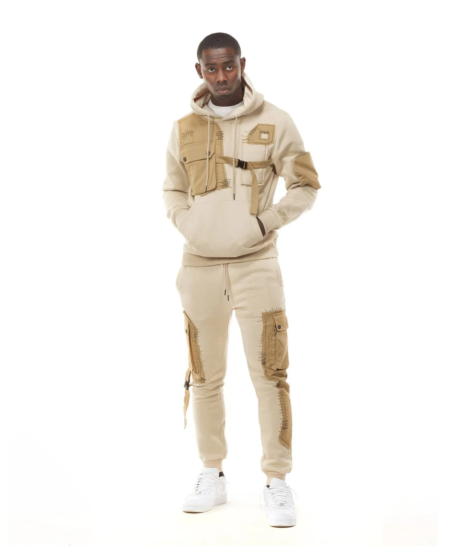 Utility Fashion Fleece Joggers - Light Khaki