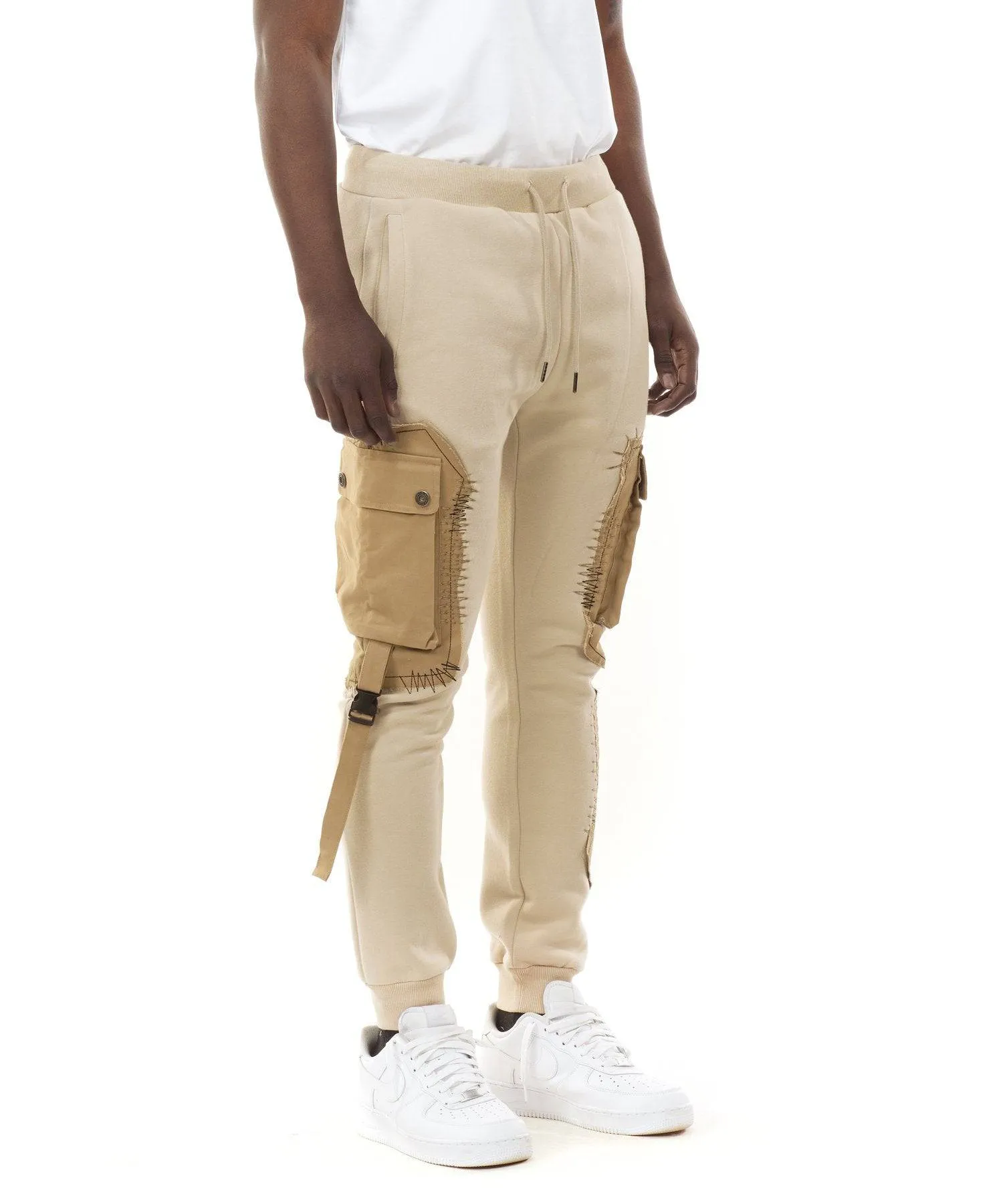 Utility Fashion Fleece Joggers - Light Khaki