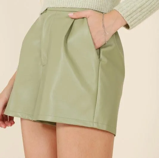 Vegan Leather Shorts