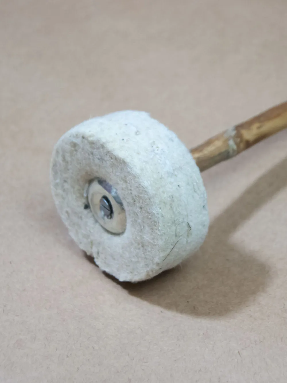 Wool head singing bowl stick